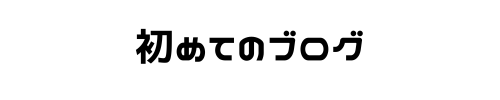 初めてのブログ